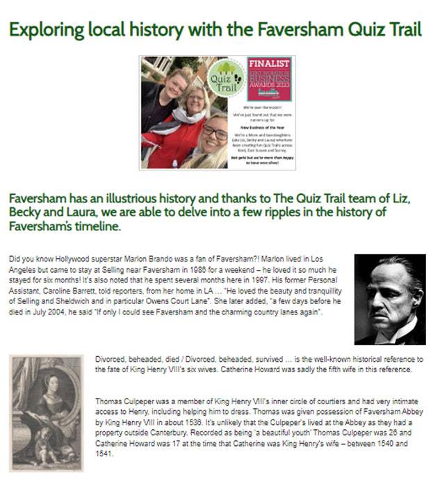 Explore the history of Faversham with Quiz Trail!