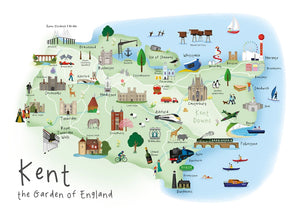 Kent - 'The Garden of England' Tea Towel