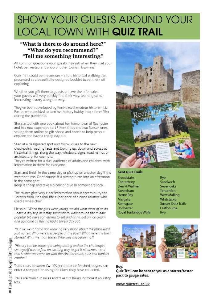 Hotelier and Hospitality Design Magazine - Quiz Trail 
