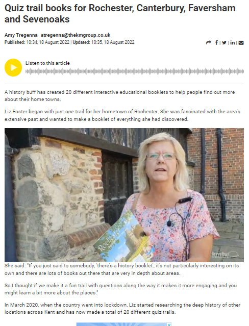 Liz interviewed by The Medway Messenger newspaper! - Quiz Trail 