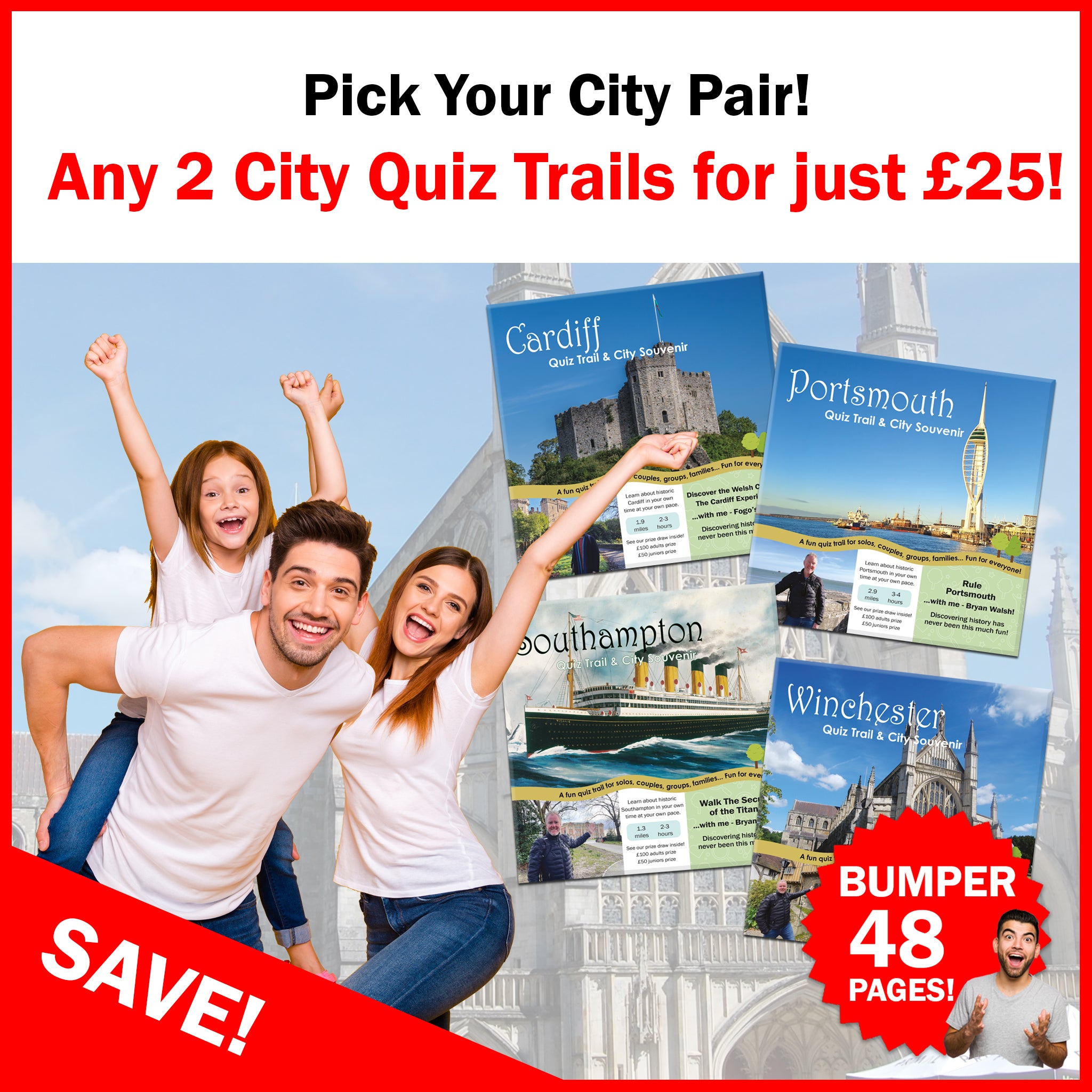Choose any 2 City Quiz Trail Adventures for ONLY £25!