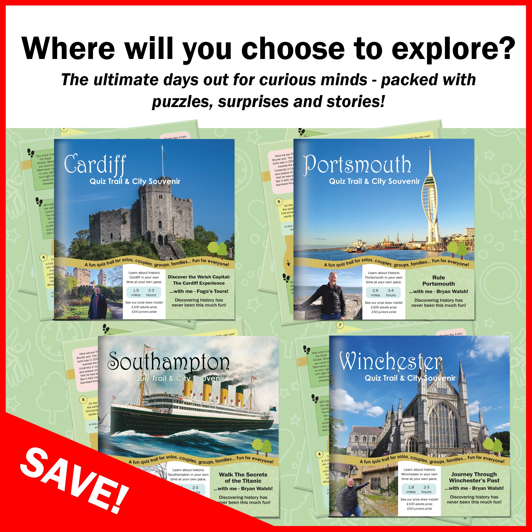 Choose any 2 City Quiz Trail Adventures for ONLY £25!