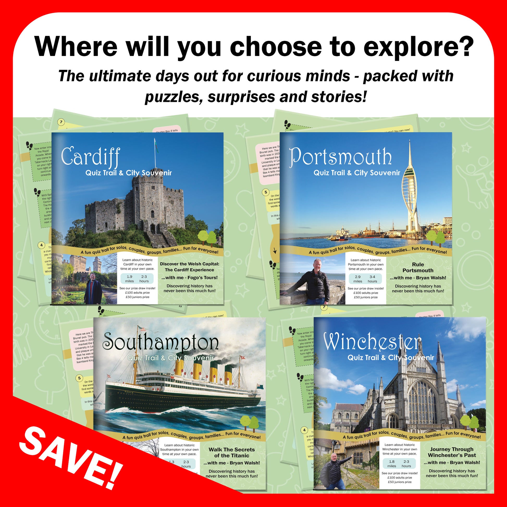 Choose any 2 City Quiz Trail Adventures for ONLY £25!