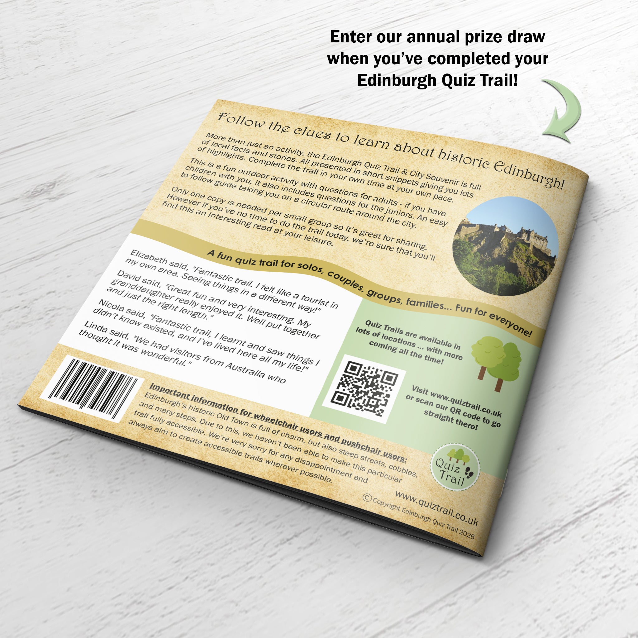 Edinburgh Quiz Trail - The Castle Esplanade and Old Town Trail - Back Cover