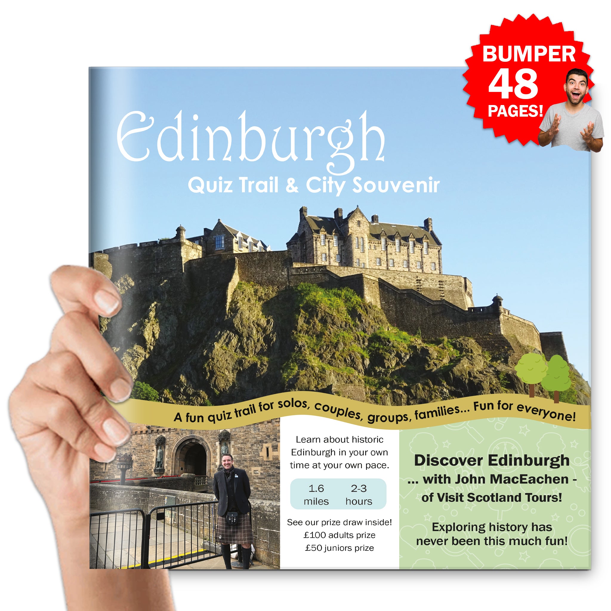 Explore two areas of Edinburgh with the Edinburgh Quiz Trail and City Souvenirs! BUMPER 48 Pages! Two Quiz Trails to choose from - or order both and SAVE!
