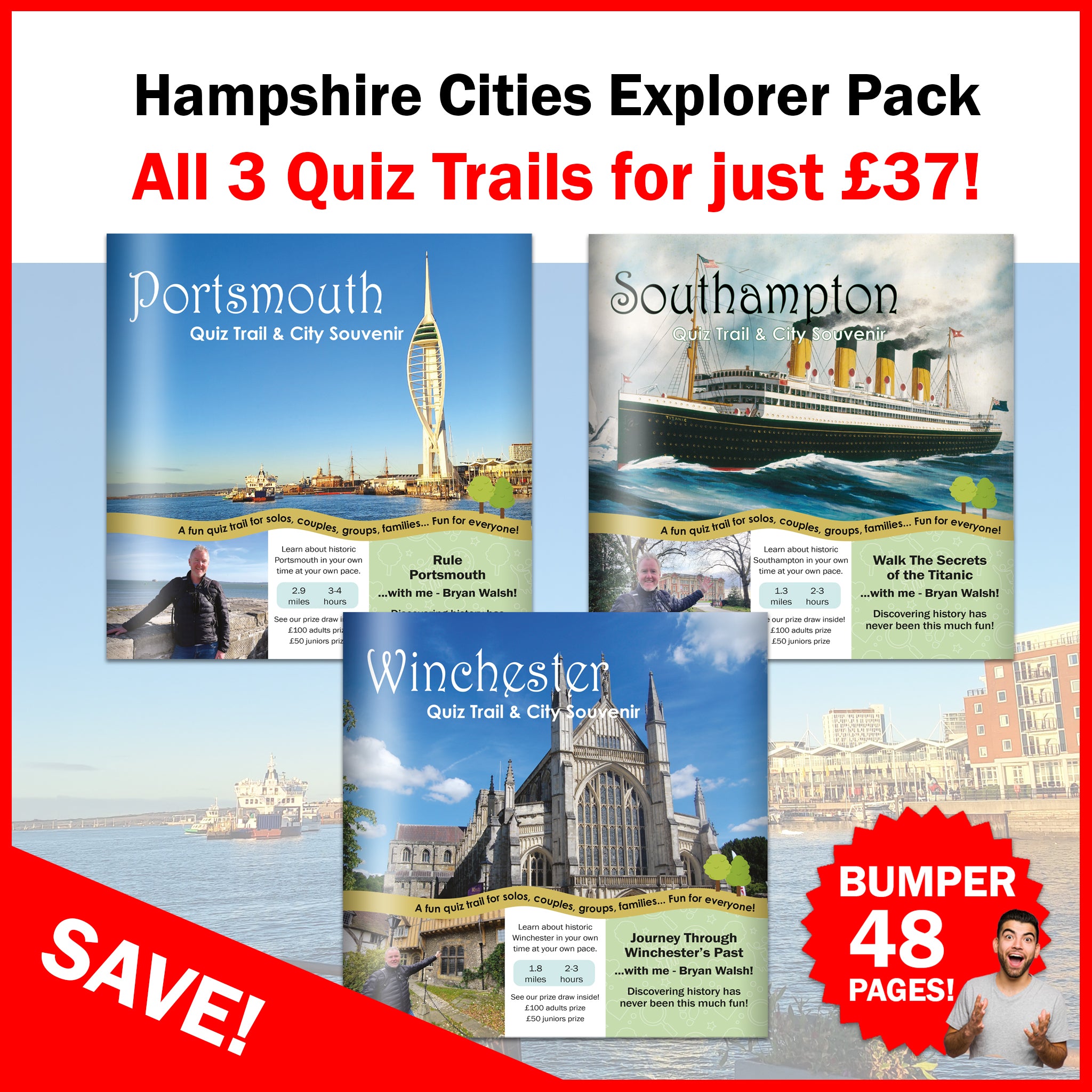 Three Hampshire cities. Three adventures. All for just £37!