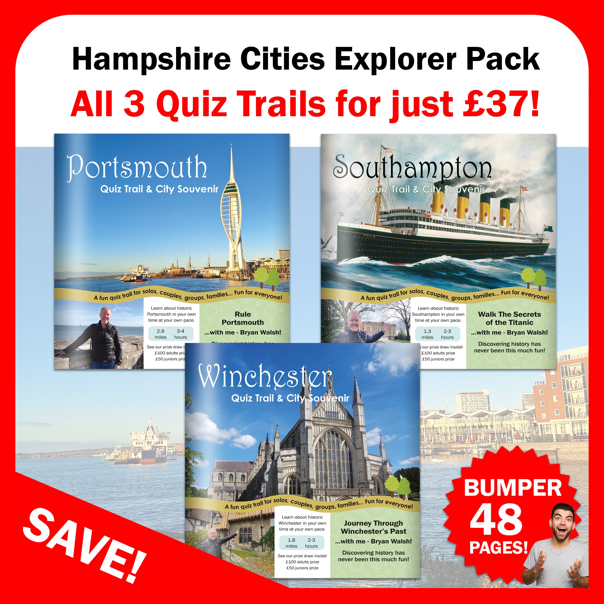 Three Hampshire cities. Three adventures. All for just £37!