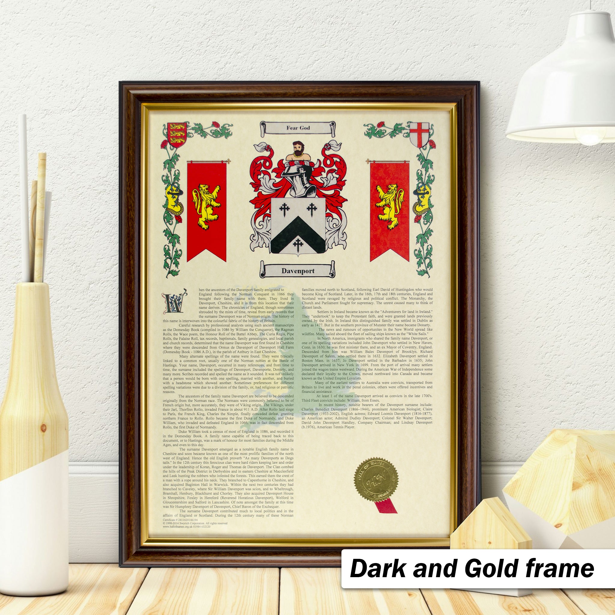 Personalised Coat of Arms & Surname History A3 Sized Print | Family Crest Gift | Heritage Scroll