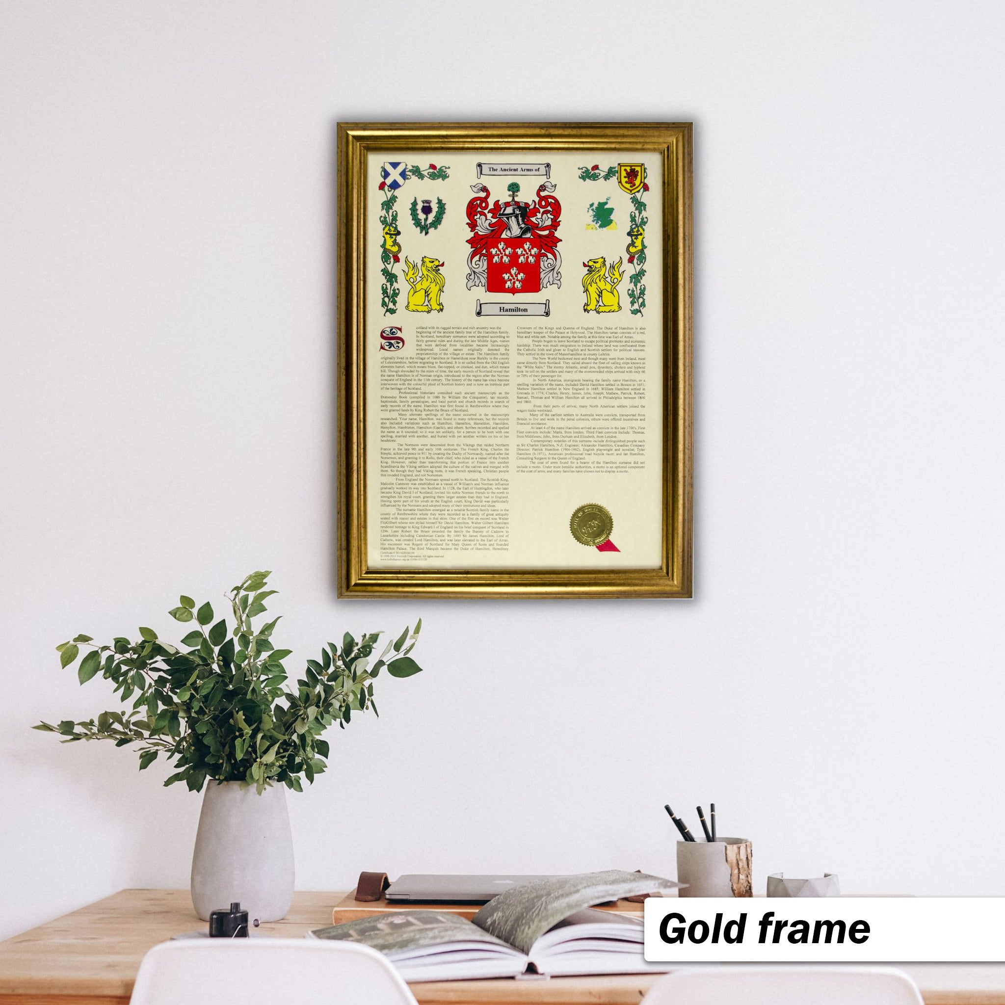 Personalised Coat of Arms & Surname History A3 Sized Print | Family Crest Gift | Heritage Scroll