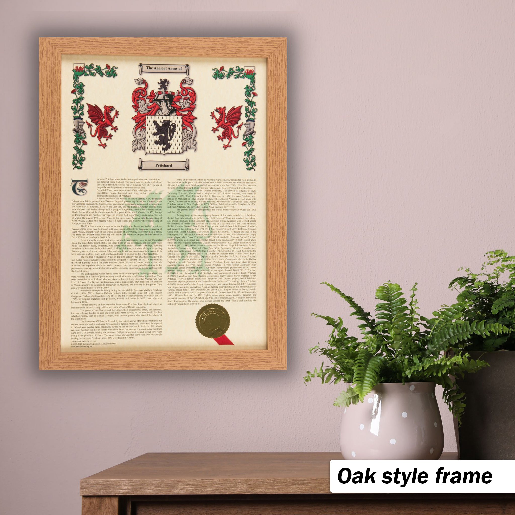 Personalised Coat of Arms & Surname History A3 Sized Print | Family Crest Gift | Heritage Scroll
