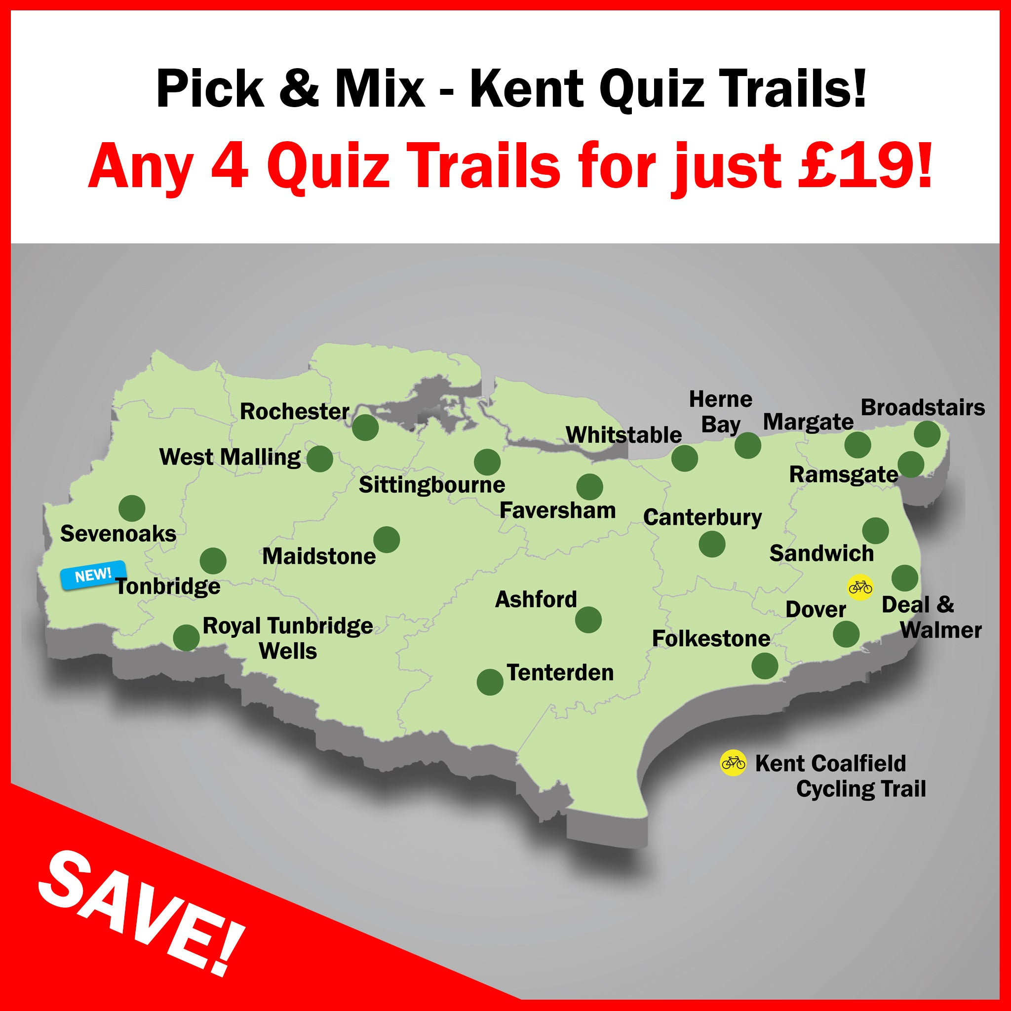 Choose any 4 Kent Quiz Trails for ONLY £19!