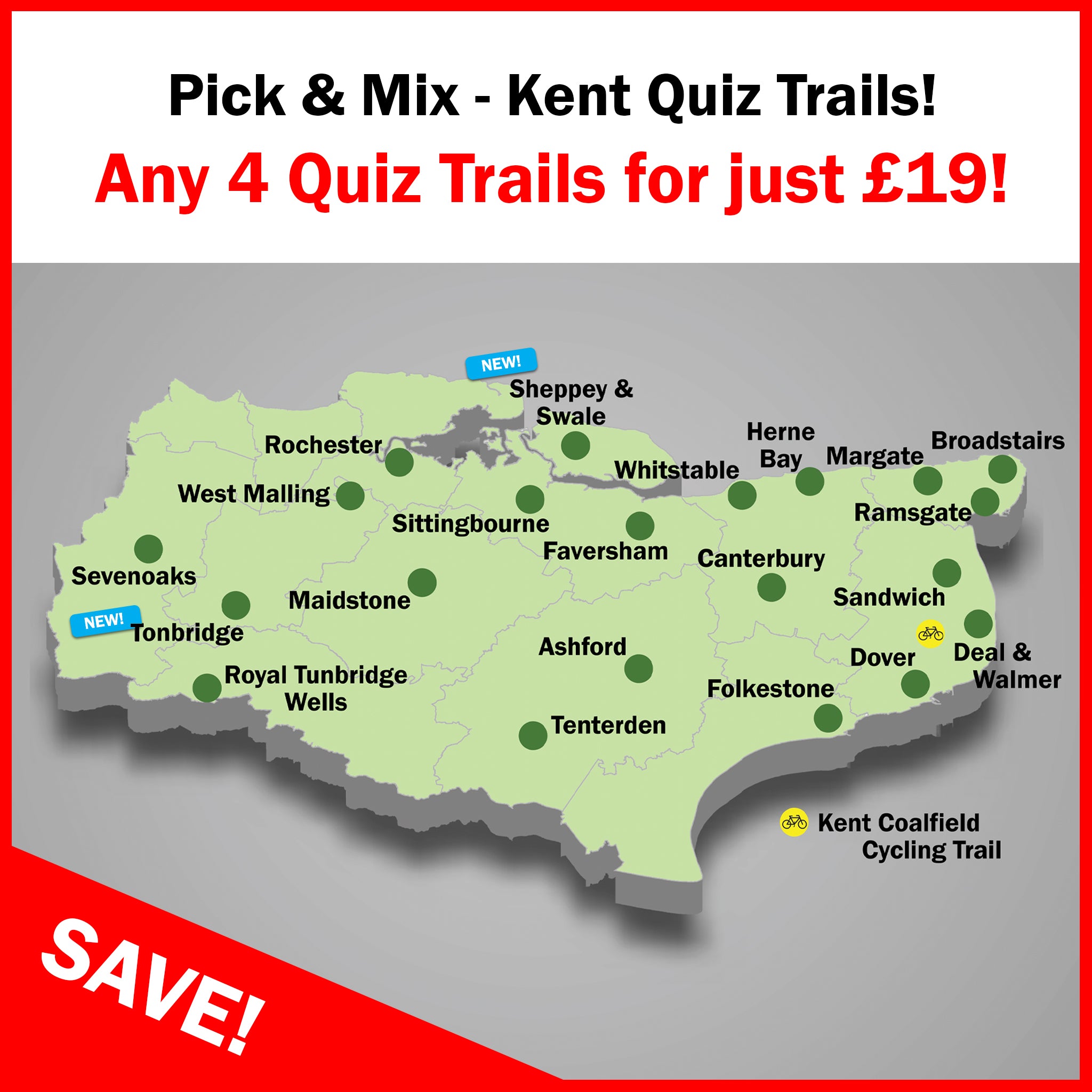 Choose any 4 Kent Quiz Trails for ONLY £19!