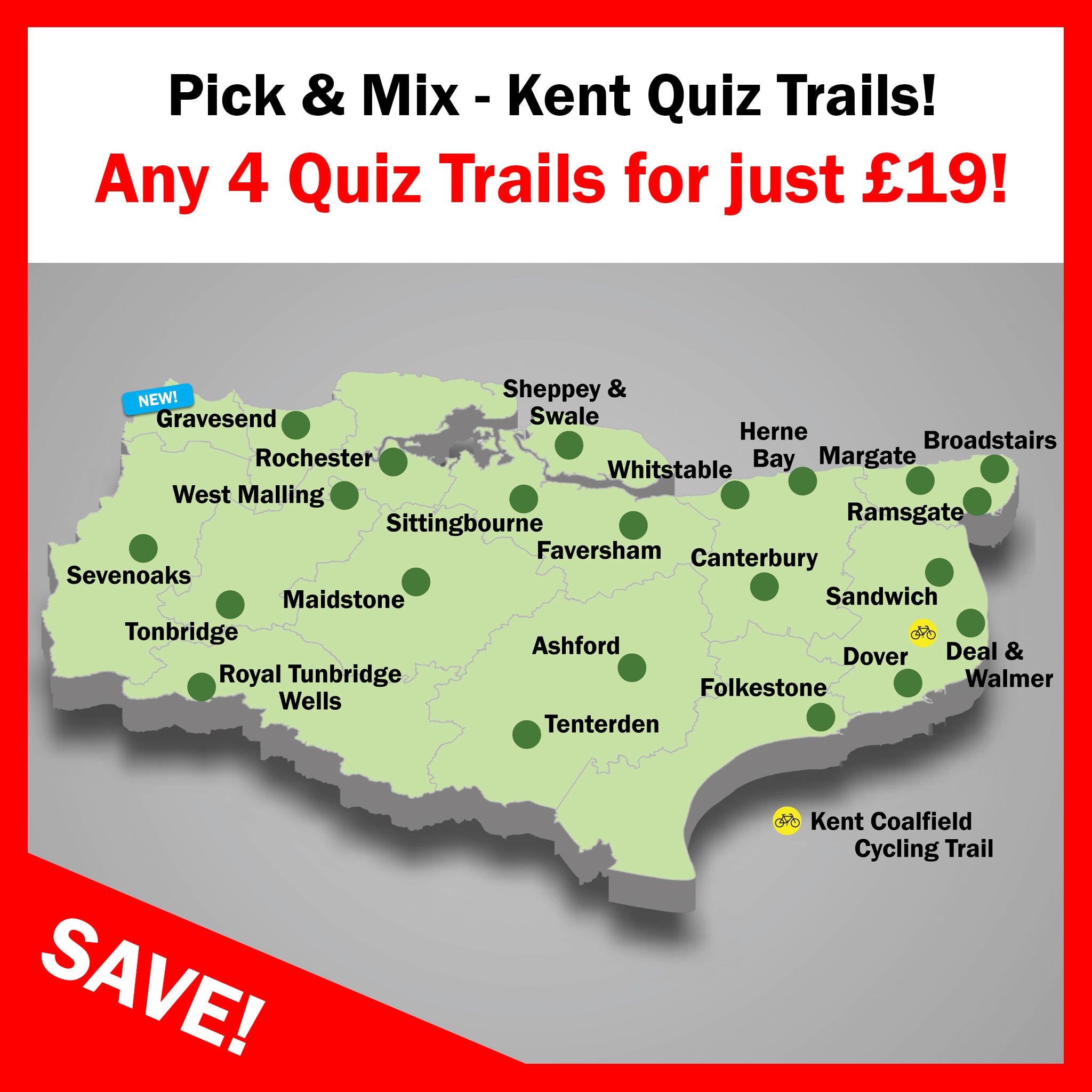 Choose any 4 Kent Quiz Trails for ONLY £19!