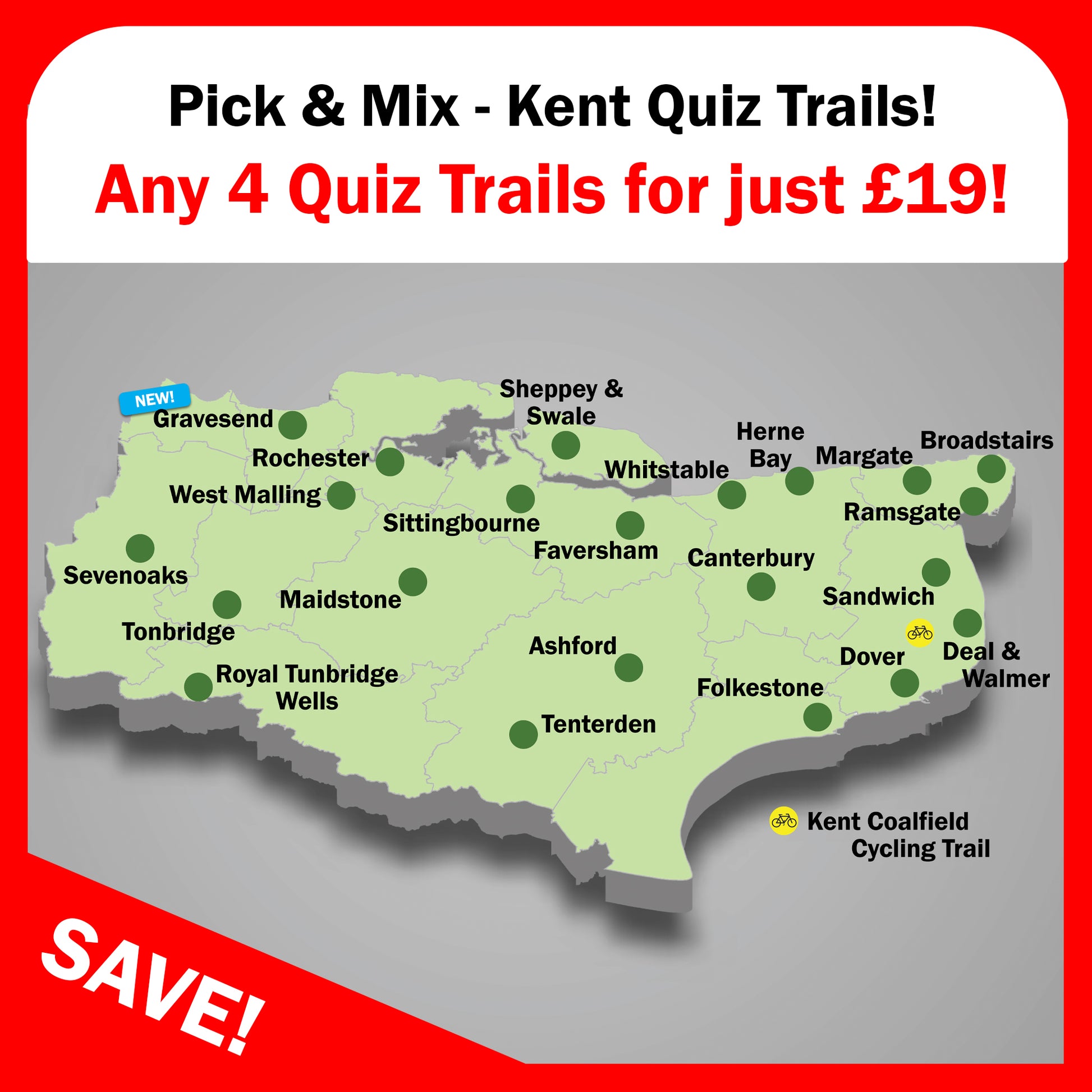 Choose any 4 Kent Quiz Trails for ONLY £19!