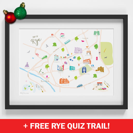Rye - 'Map of Rye' Art Print