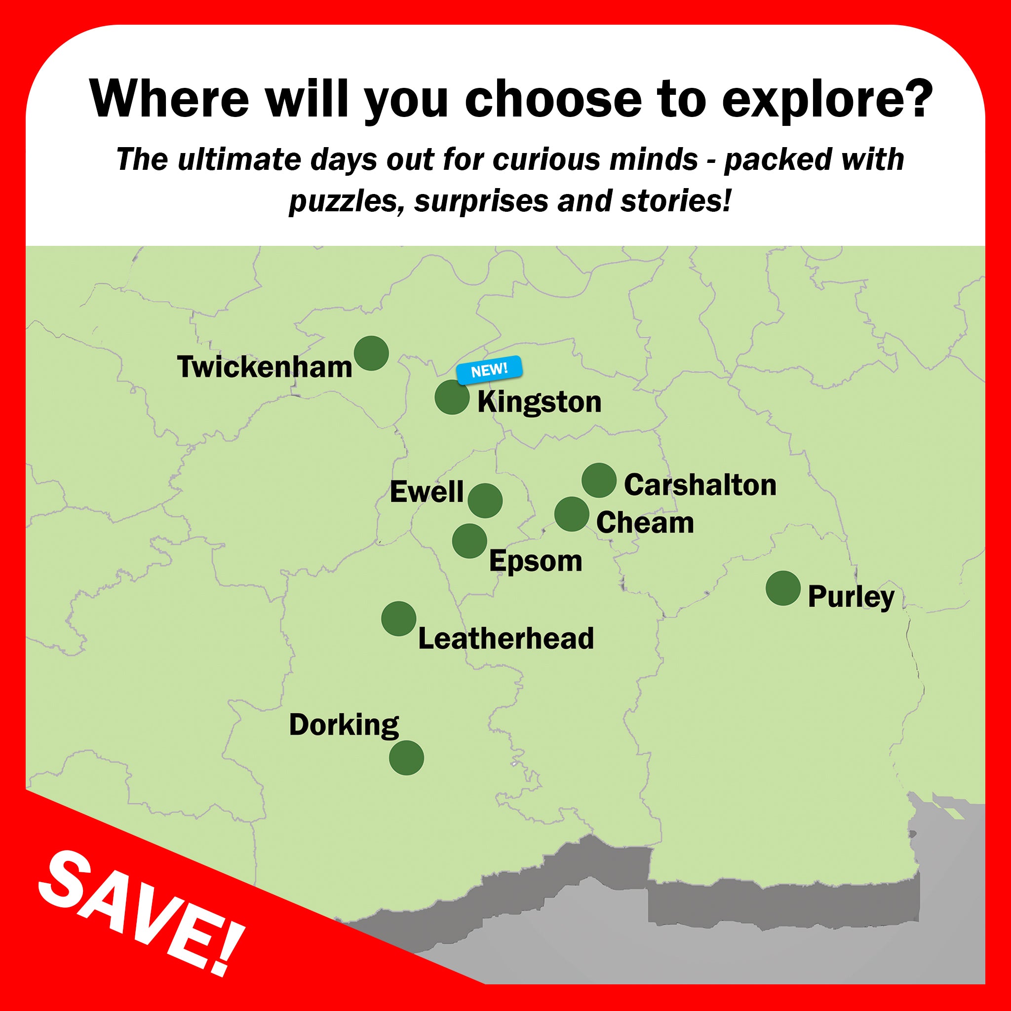 Choose any 4 Surrey Quiz Trails for ONLY £19!