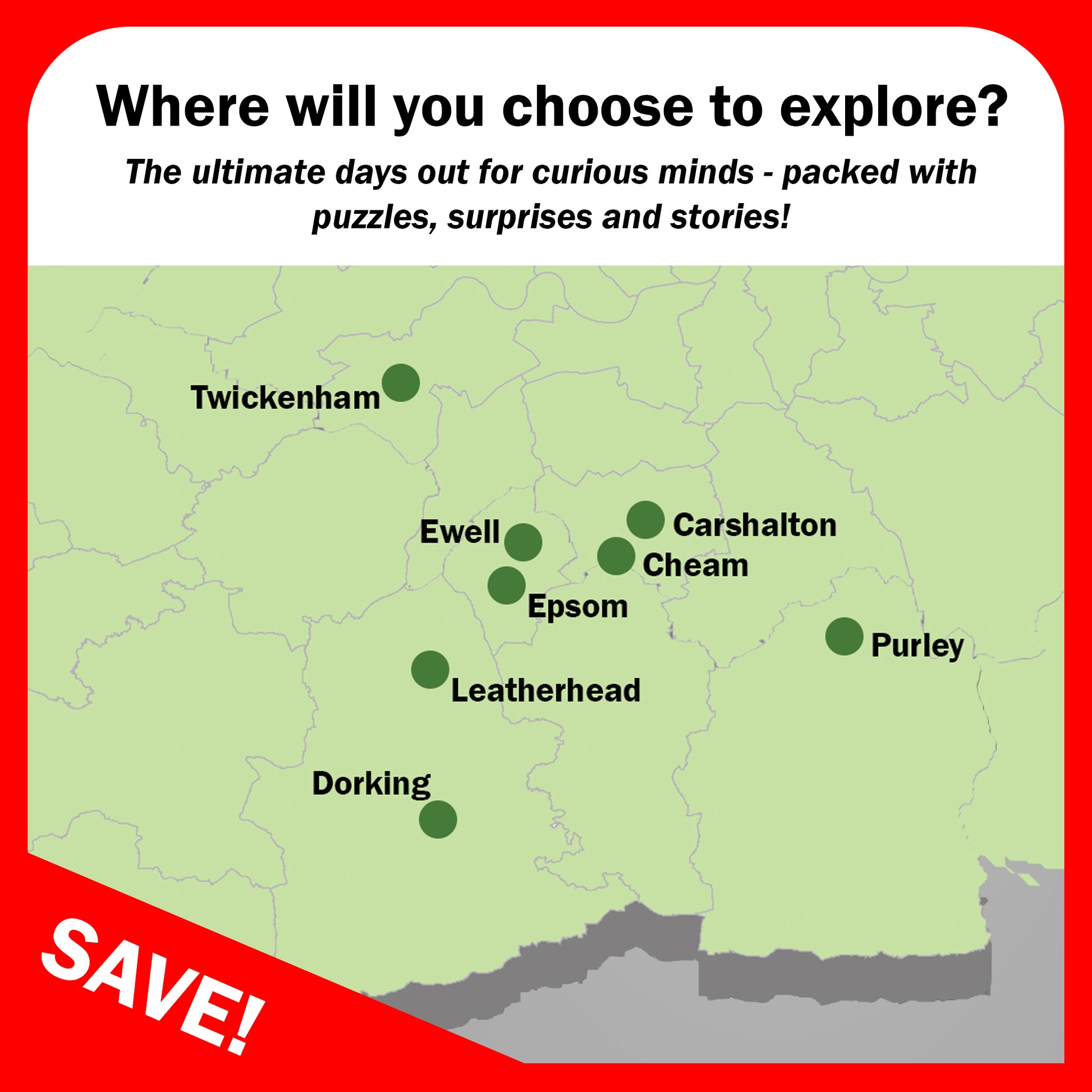 Choose any 4 Surrey Quiz Trails for ONLY £19!