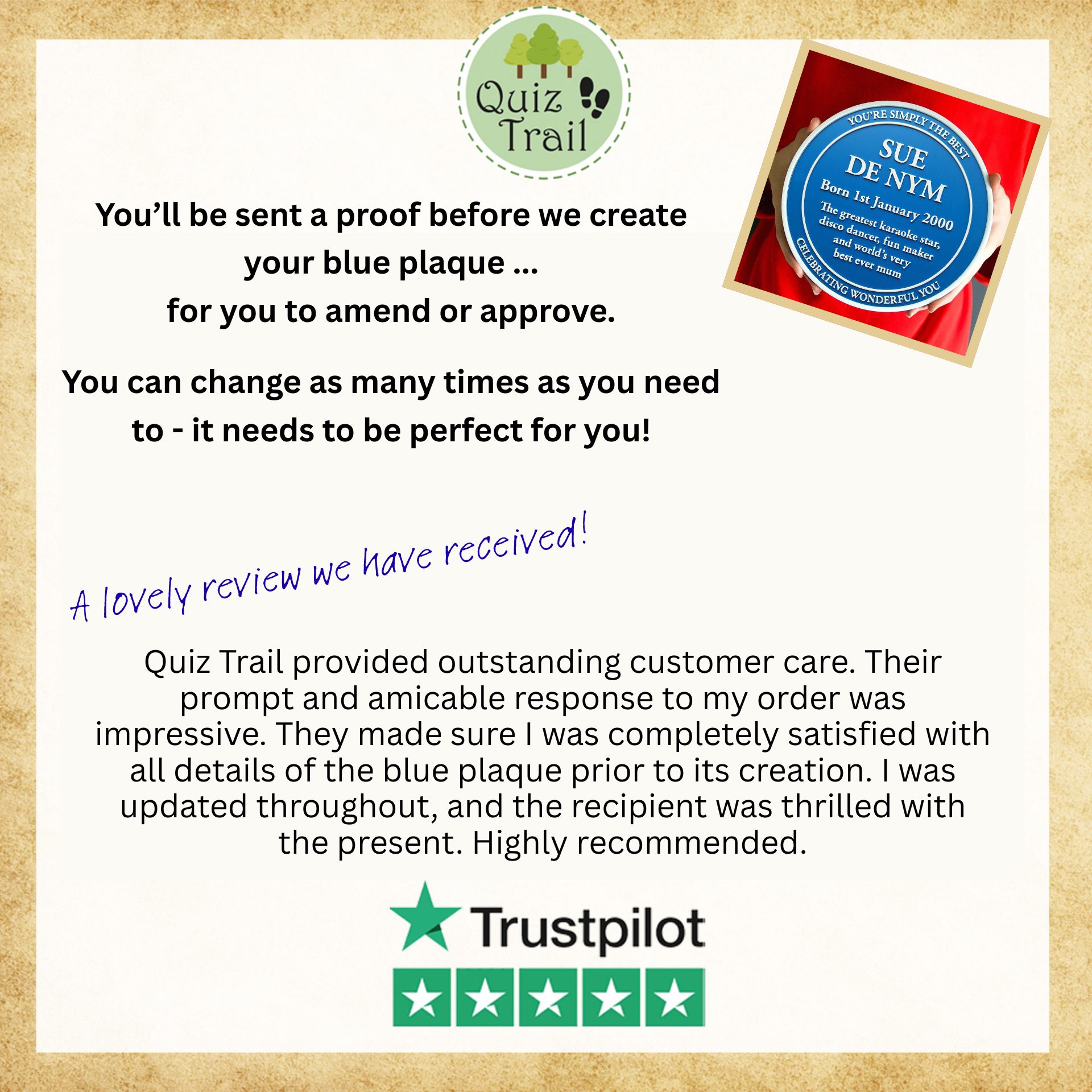 Bespoke Replica Heritage Plaque - Classic Blue