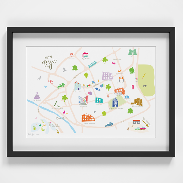 Load image into Gallery viewer, Rye - &#39;Map of Rye&#39; Art Print
