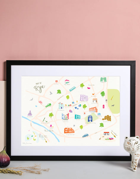 Load image into Gallery viewer, Rye - &#39;Map of Rye&#39; Art Print
