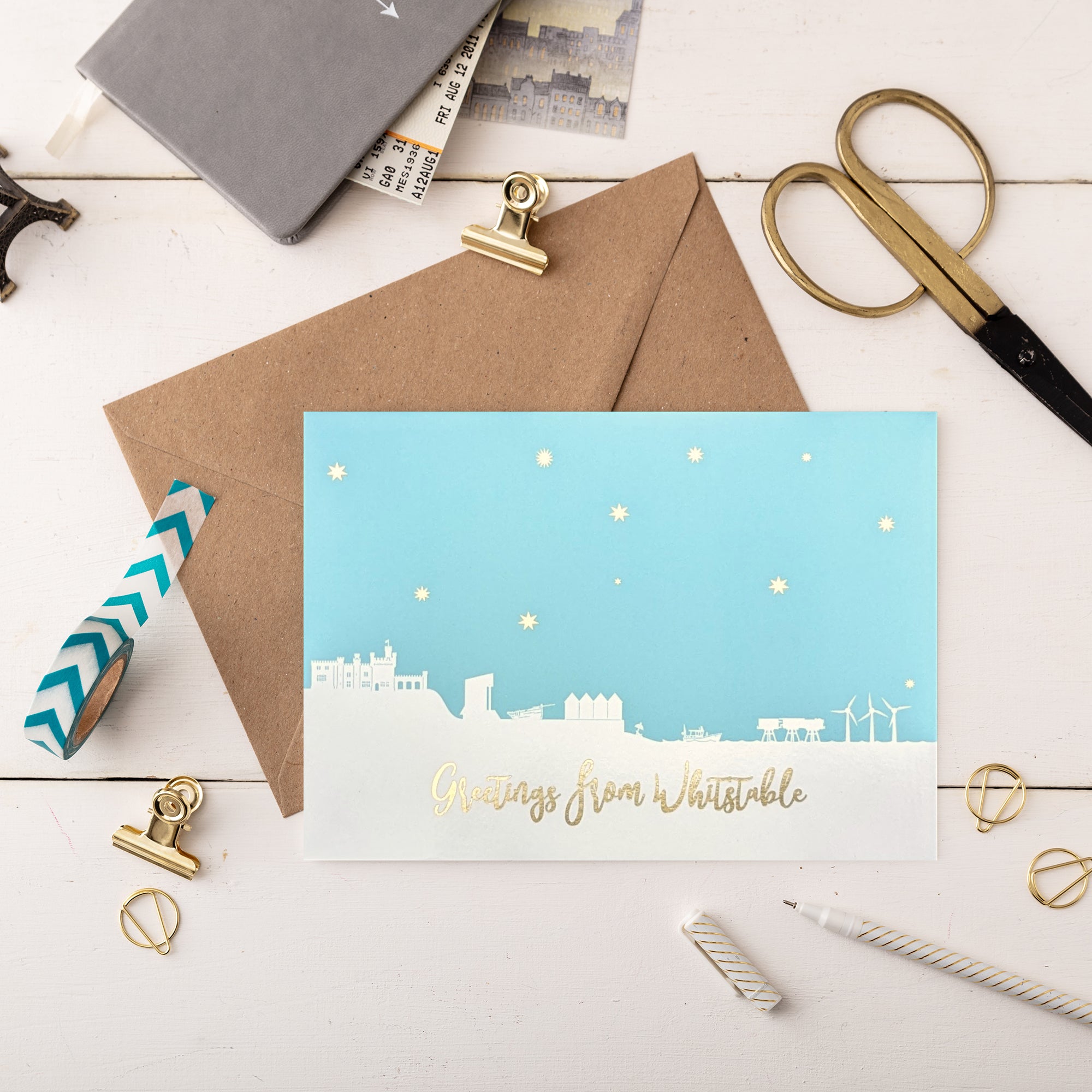 Whitstable - Night Scene Greeting Card